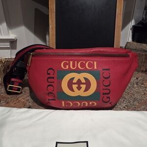Gucci Red and Green Belt Bag